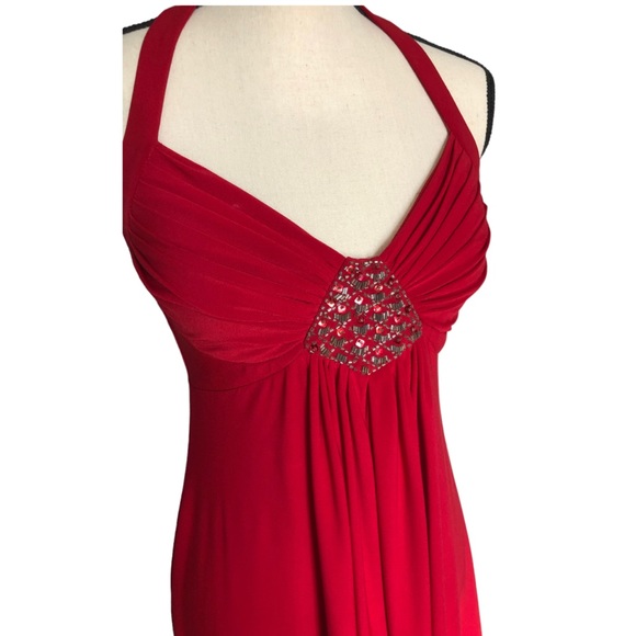 Woman Red Backless Dress Sequin Detail size 6 - Picture 2 of 4